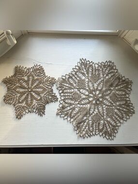 Handmade Crochet Doilies - Set of 2